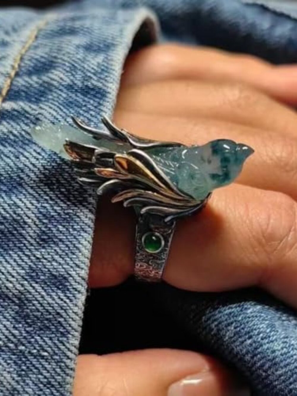 Retro Bird Open Ring for Women, Artistic Boho Vintage Adjustable Statement Rings